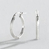 Revere sterling silver diamond-cut hoop earrings 20mm, imported from the UK