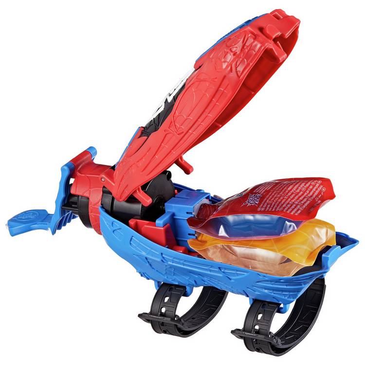 Spider-Man Ultimate Real Webs Blaster toy set with web pouch, imported from the UK