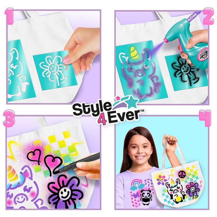 Airbrush fashion designer kit with tote bag and stencils, imported from the UK