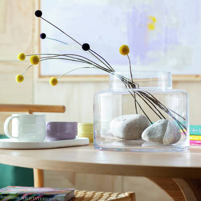 Argos Habitat Wide Base Glass Vase - Clear- Buy online at McGrocer
