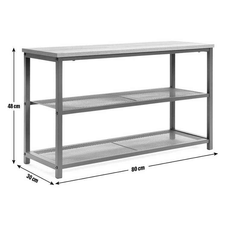 Argos Home Loft Living 3 tier shoe rack oak and black, UK version