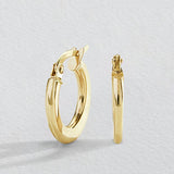 Revere 9ct yellow gold hoop earrings, UK version