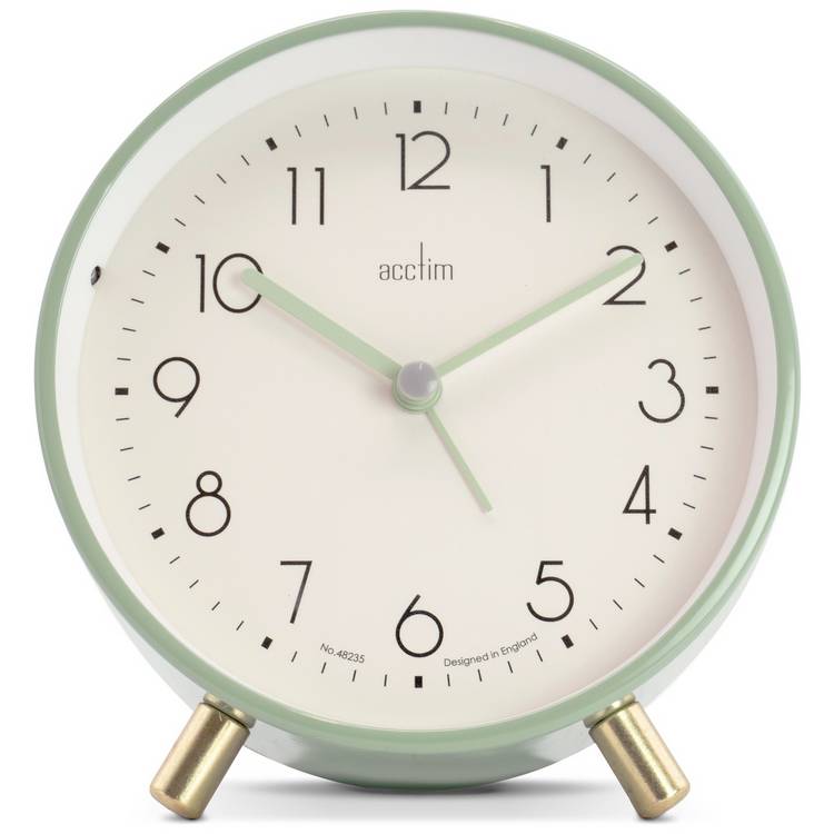 Acctim analogue alarm clock sage (British brand)