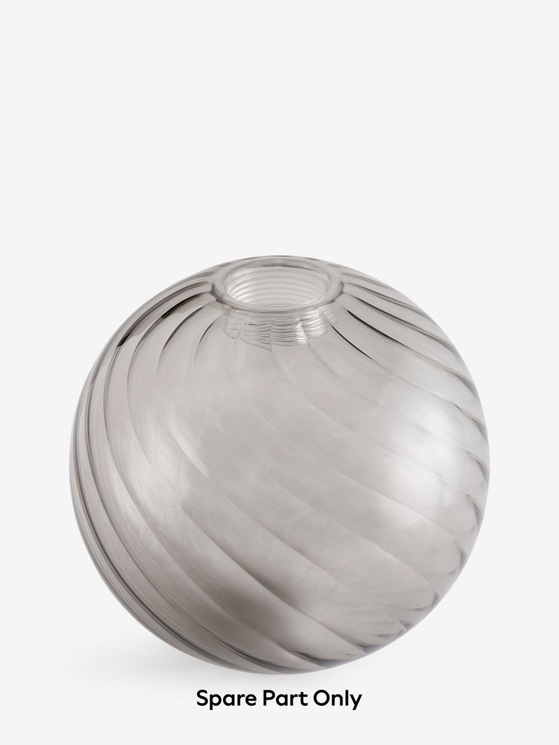 Replacement glass shade smoke grey medium, imported from the UK