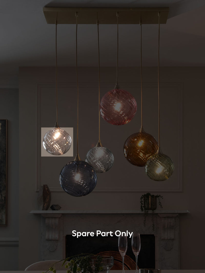 Replacement glass shade smoke grey medium, imported from the UK