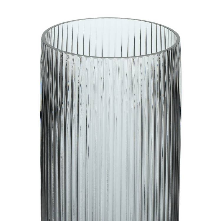 Habitat tall ribbed glass vase clear 30cm, imported from the UK