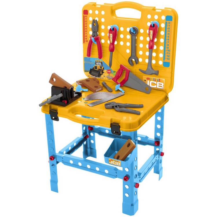 JCB My First Workbench toy with over 60 pieces - British product