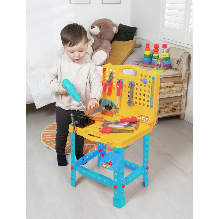 JCB My First Workbench toy with over 60 pieces - British product