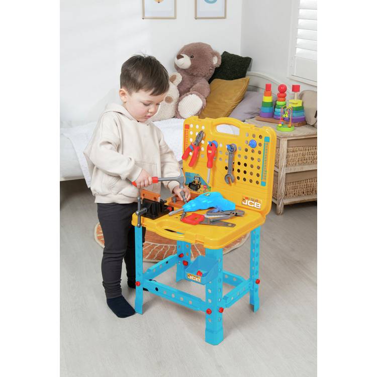 JCB My First Workbench toy with over 60 pieces - British product