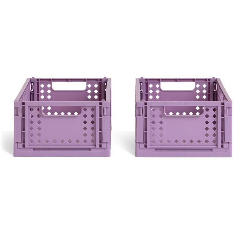 Habitat 4L folding crates mauve, UK version