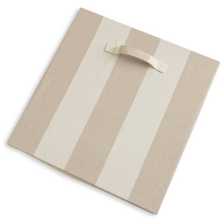 Habitat 40cm fabric storage box with lid in natural stripe, from British brand
