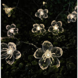Solar flower string lights warm white 3.3m, imported from the UK