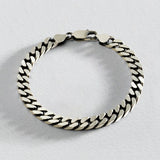 Revere men's sterling silver oxidised curb bracelet, imported from the UK