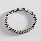 Argos Revere Men's Sterling Silver Oxidized Curb Bracelet 21.6cm- Buy online at McGrocer