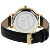 Lipsy floral dial black faux leather strap watch, UK version