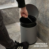 Addis grey 5 litre bathroom pedal bin - British product