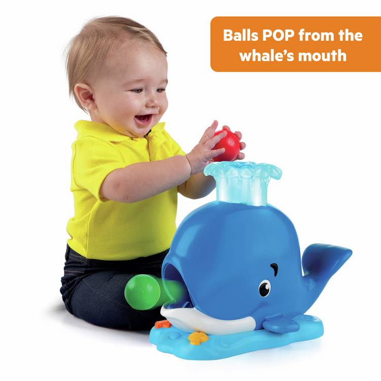 Bright Starts Silly Spout Whale Popper toy, UK version