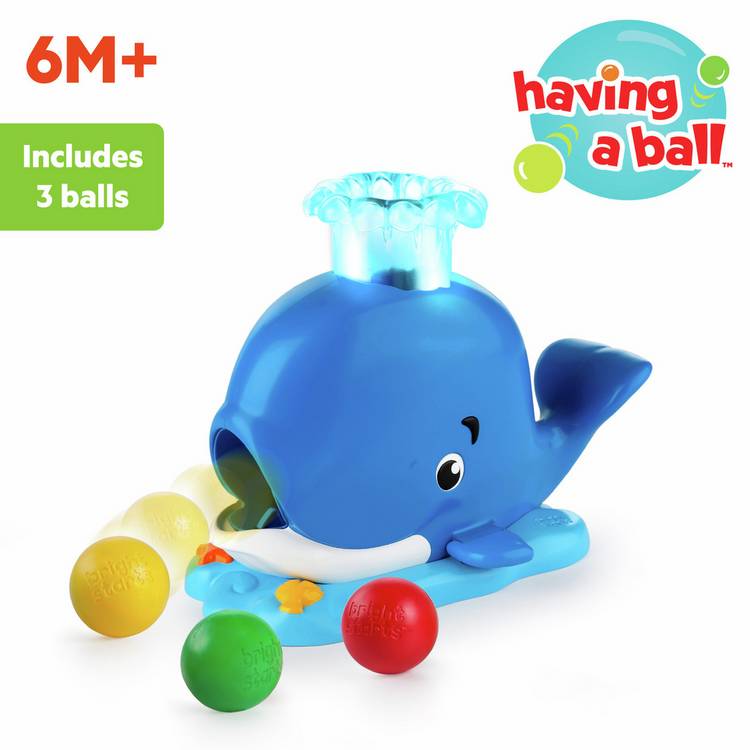 Bright Starts Silly Spout Whale Popper toy, UK version