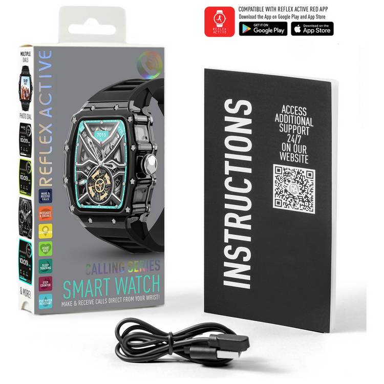 Reflex Active Nexus black strap calling smartwatch (British brand)