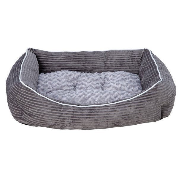 Pet bed grey cord square medium for dogs - British product