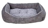 Pet bed grey cord square medium for dogs - British product