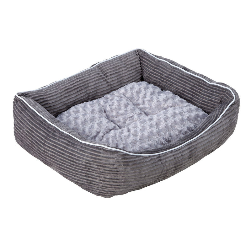 Pet bed grey cord square medium for dogs - British product