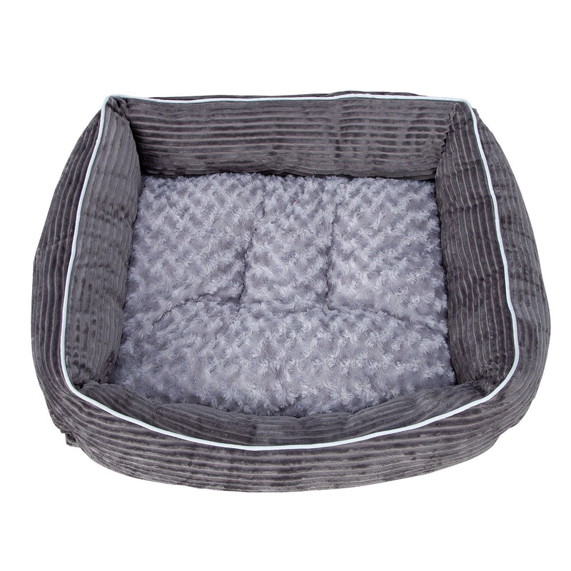 Pet bed grey cord square medium for dogs - British product