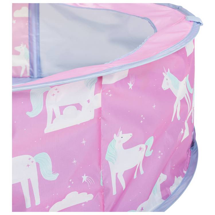 Chad Valley pink ball pit with unicorn theme, imported from the UK