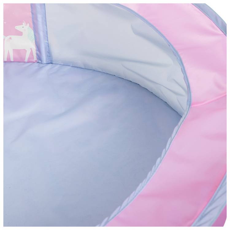 Chad Valley pink ball pit with unicorn theme, imported from the UK