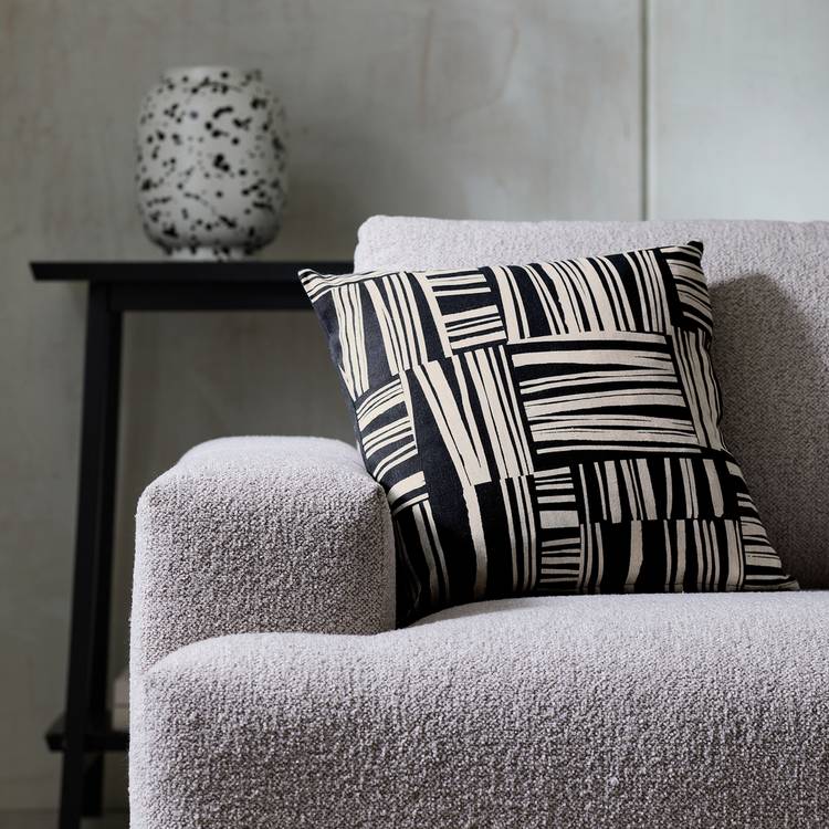 Habitat industrial printed monochrome cushion 43x43cm, UK version