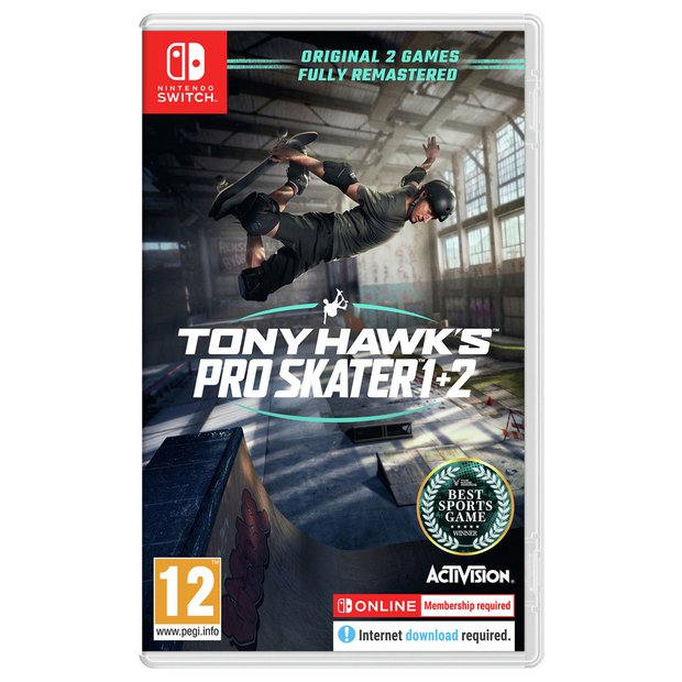 Tony Hawk's Pro Skater 1+2 Nintendo Switch game, imported from the UK