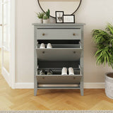 Deluxe Two Tier Shoe Cabinet Grey (British brand)
