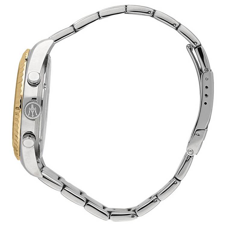 Maserati Competizione watch 43mm silver dial two tone bracelet - British product