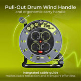 Masterplug Pro-XT 25m cable reel 4 sockets - British product