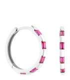 Astrid & Miyu white gold pink sapphire hoop earrings UK version
