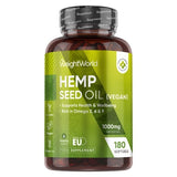 WeightWorld hemp seed oil softgels 180 count, imported from the UK