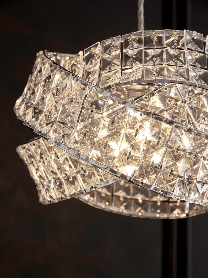 Clear Venetian easy fit lamp shade with acrylic beads - British product