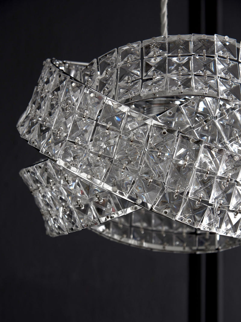 Clear Venetian easy fit lamp shade with acrylic beads - British product