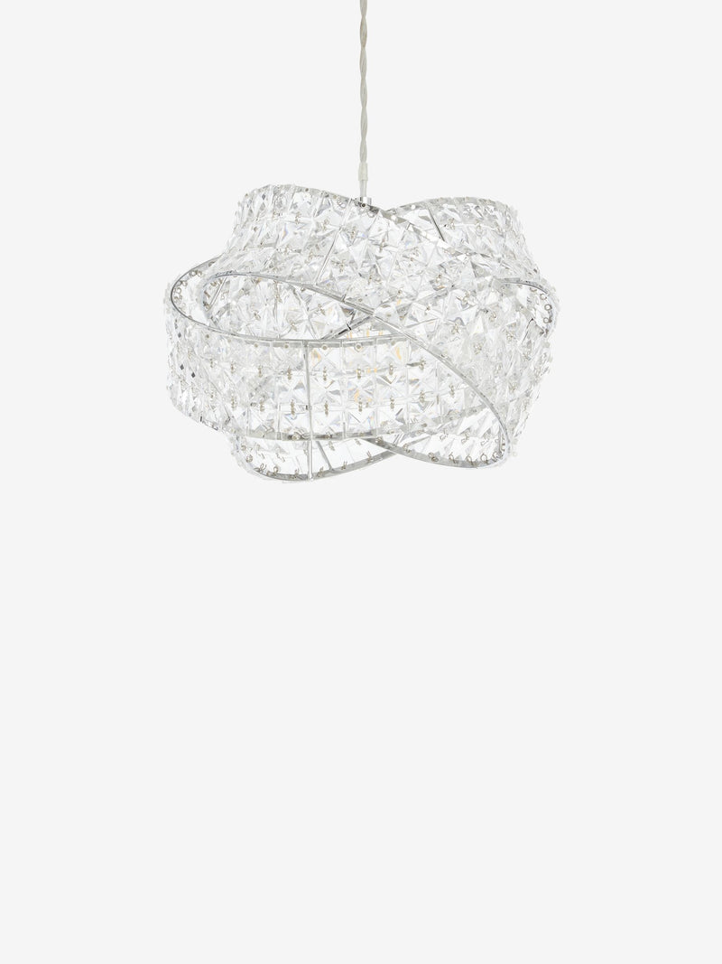 Clear Venetian easy fit lamp shade with acrylic beads - British product