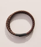Tateossian Chelsea braided leather bracelet, imported from the UK