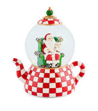 MacKenzie-Childs Check It Out teapot snowglobe 21cm, UK version