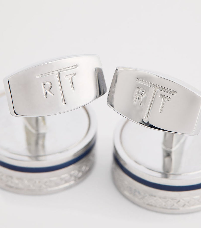 Tateossian Septa Gear cufflinks palladium-plated brass, UK version