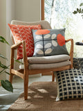 Orla Kiely orange linear stem cushion large, UK version