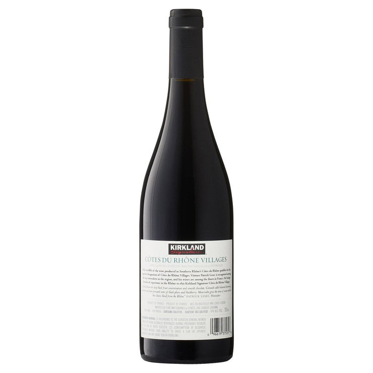Kirkland Signature Côtes du Rhône Villages red wine 75cl (British brand)