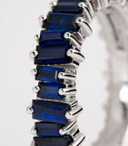 Suzanne Kalan white gold blue sapphire eternity ring 5mm, imported from the UK