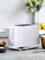 Tower White Solitaire 2 Slice Toaster