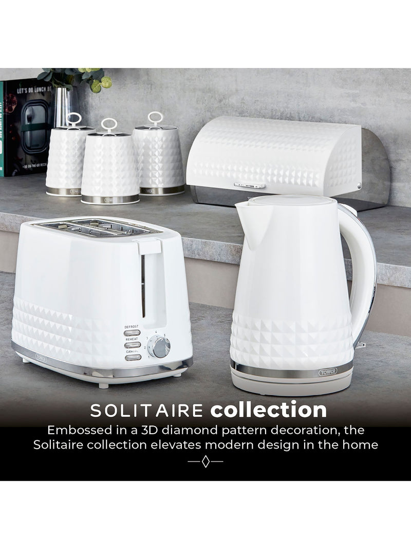 Tower White Solitaire 2 slice toaster (British brand)