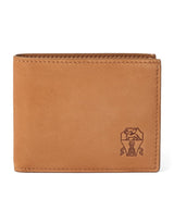 Harrods Brunello Cucinelli Nubuck Logo Bifold Wallet 9.5x10.5x2cm- Buy online at McGrocer
