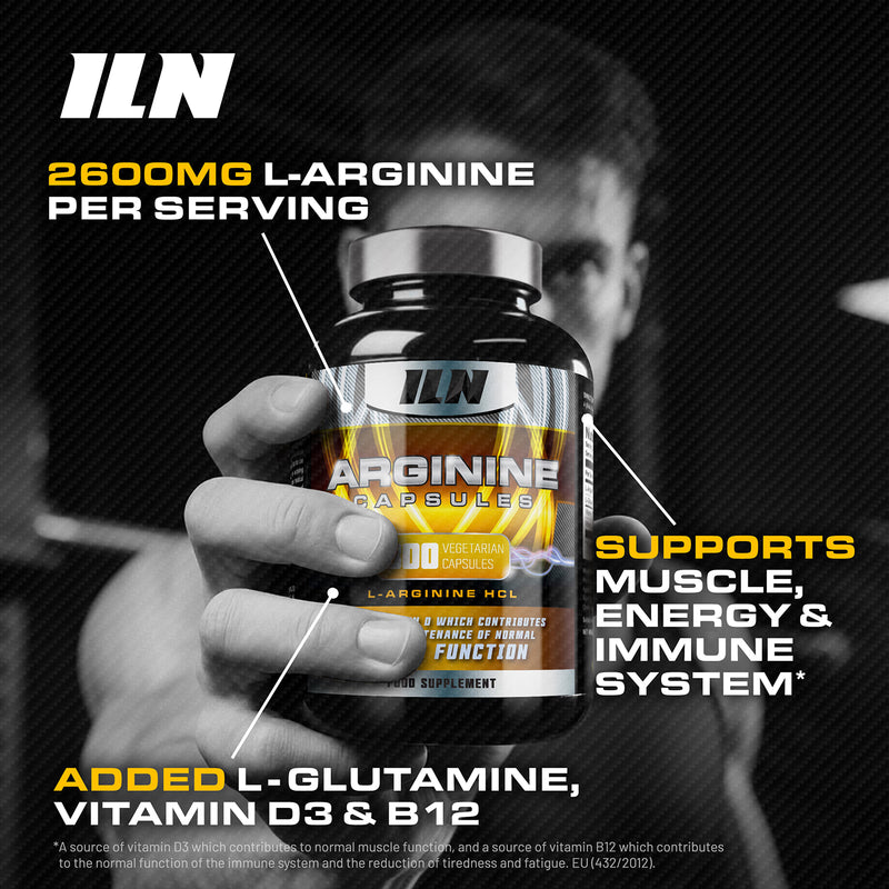 L Arginine capsules 2600mg with glutamine 300 capsules - British product