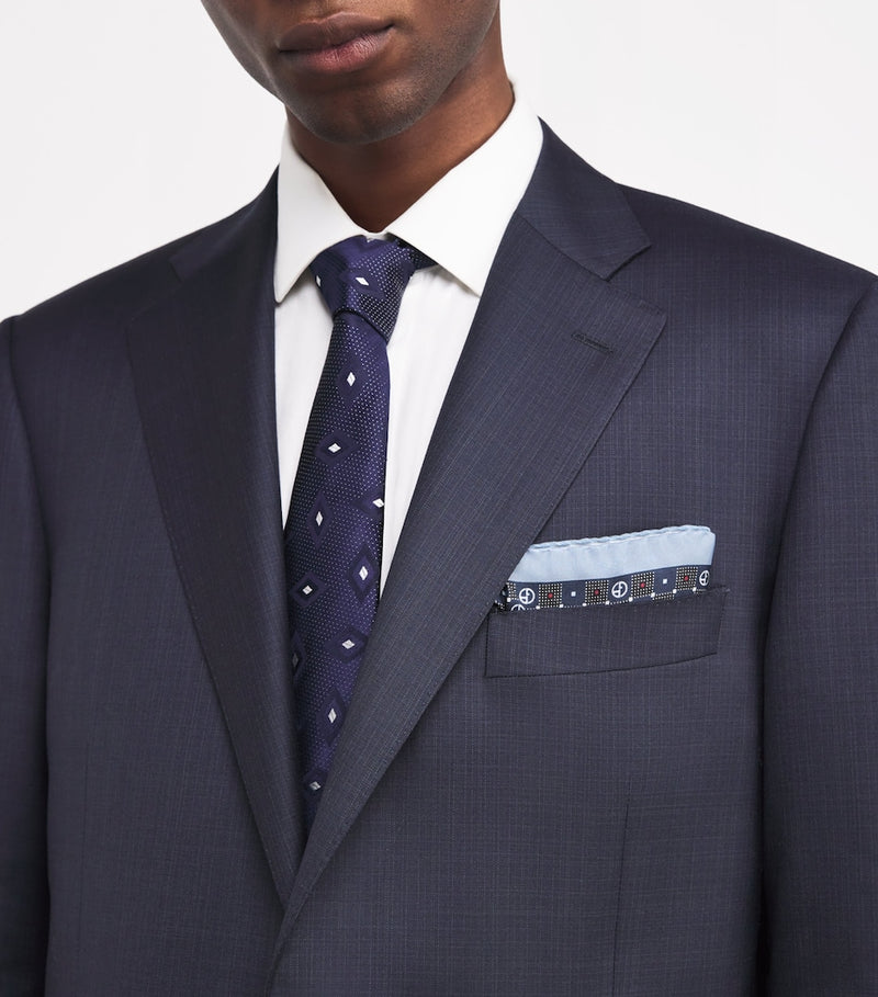 Giorgio Armani silk monogram pocket square 33cm, imported from the UK